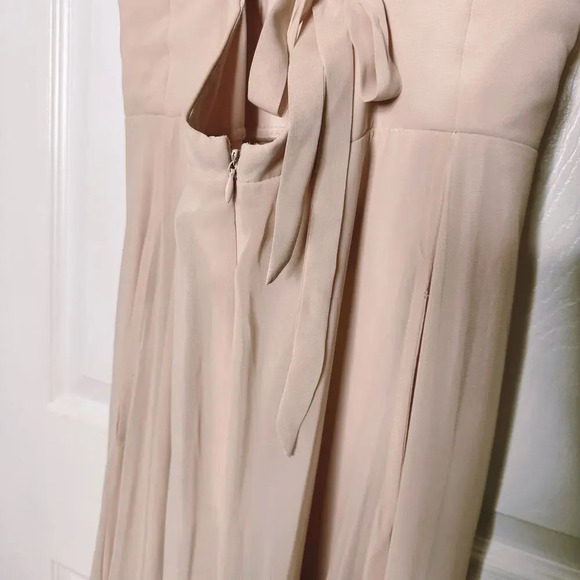 BIRDY GREY Sz S Light Pink Maxi Dress Tie Back Bridesmaid Dress - Picture 5 of 8